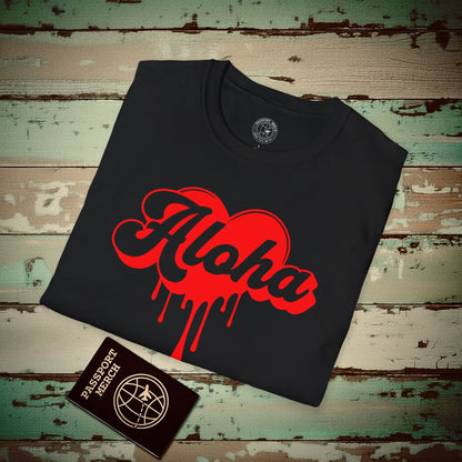 Aloha Melting Heart, Hawaii T-Shirt Black / S
