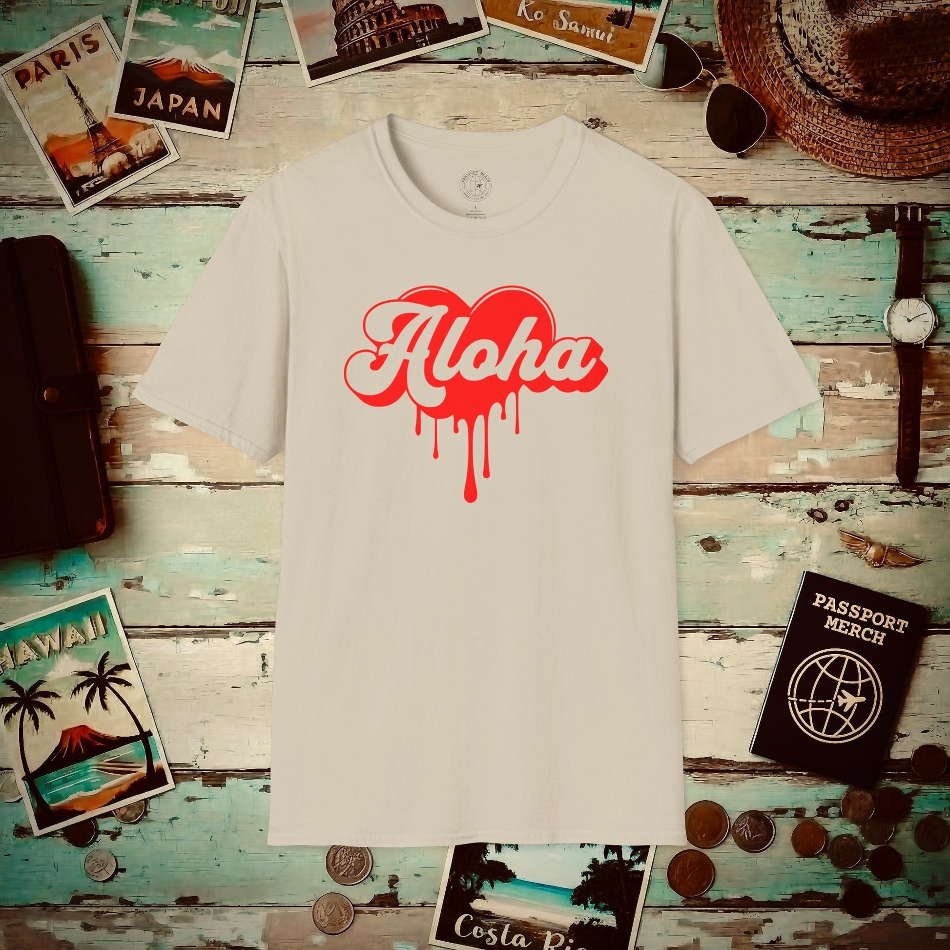 Aloha Melting Heart, Hawaii T-Shirt Sand / S