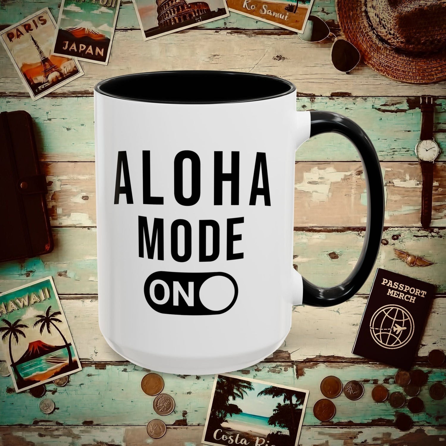 Aloha Mode ON, Hawaii 15oz Mug Black / 15oz