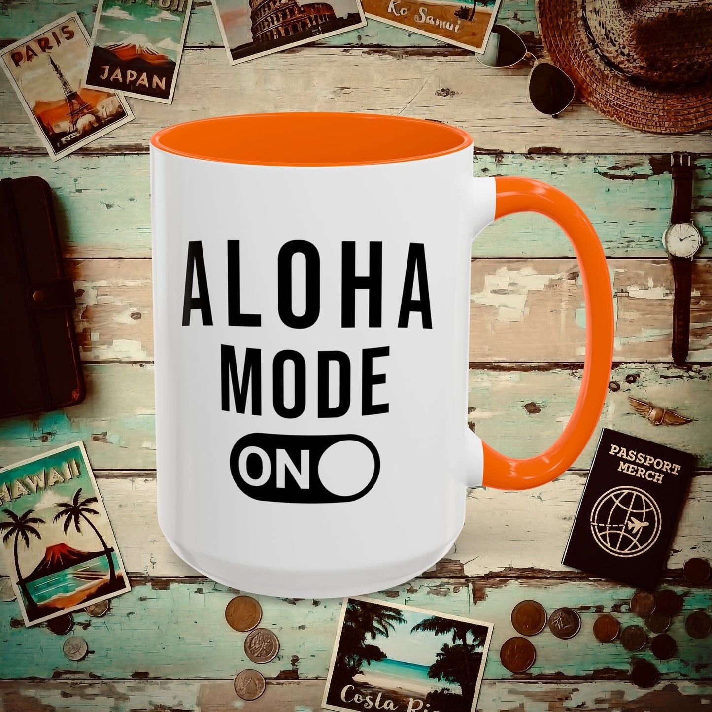 Aloha Mode ON, Hawaii 15oz Mug Orange / 15oz
