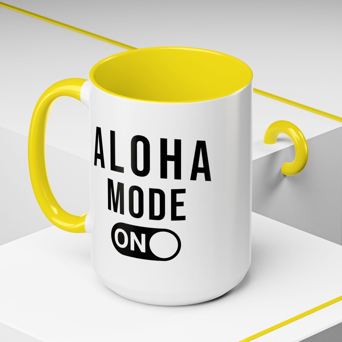 Aloha Mode ON, Hawaii 15oz Mug Yellow / 15oz