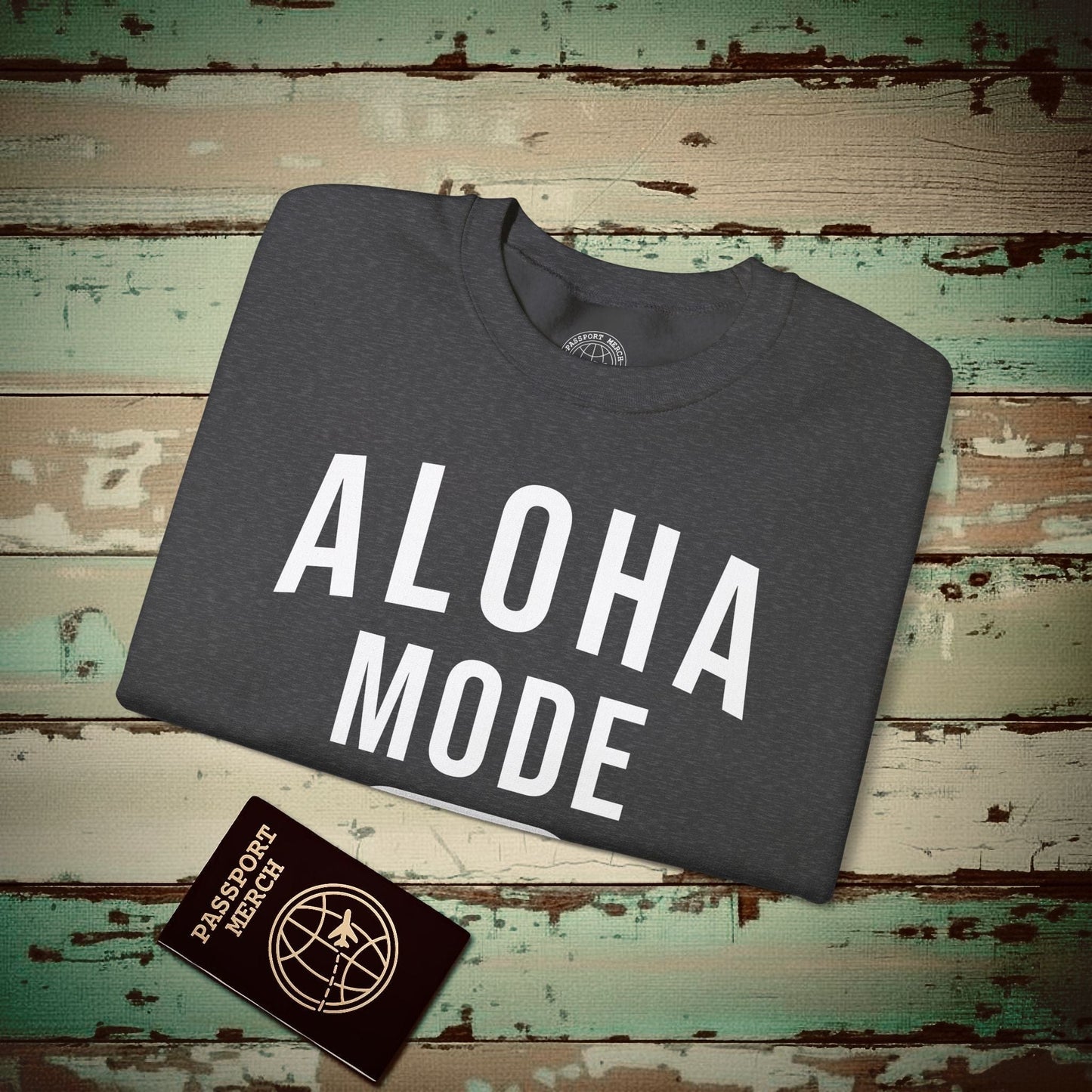 Aloha Mode ON, Hawaii Crewneck Dark Heather / S