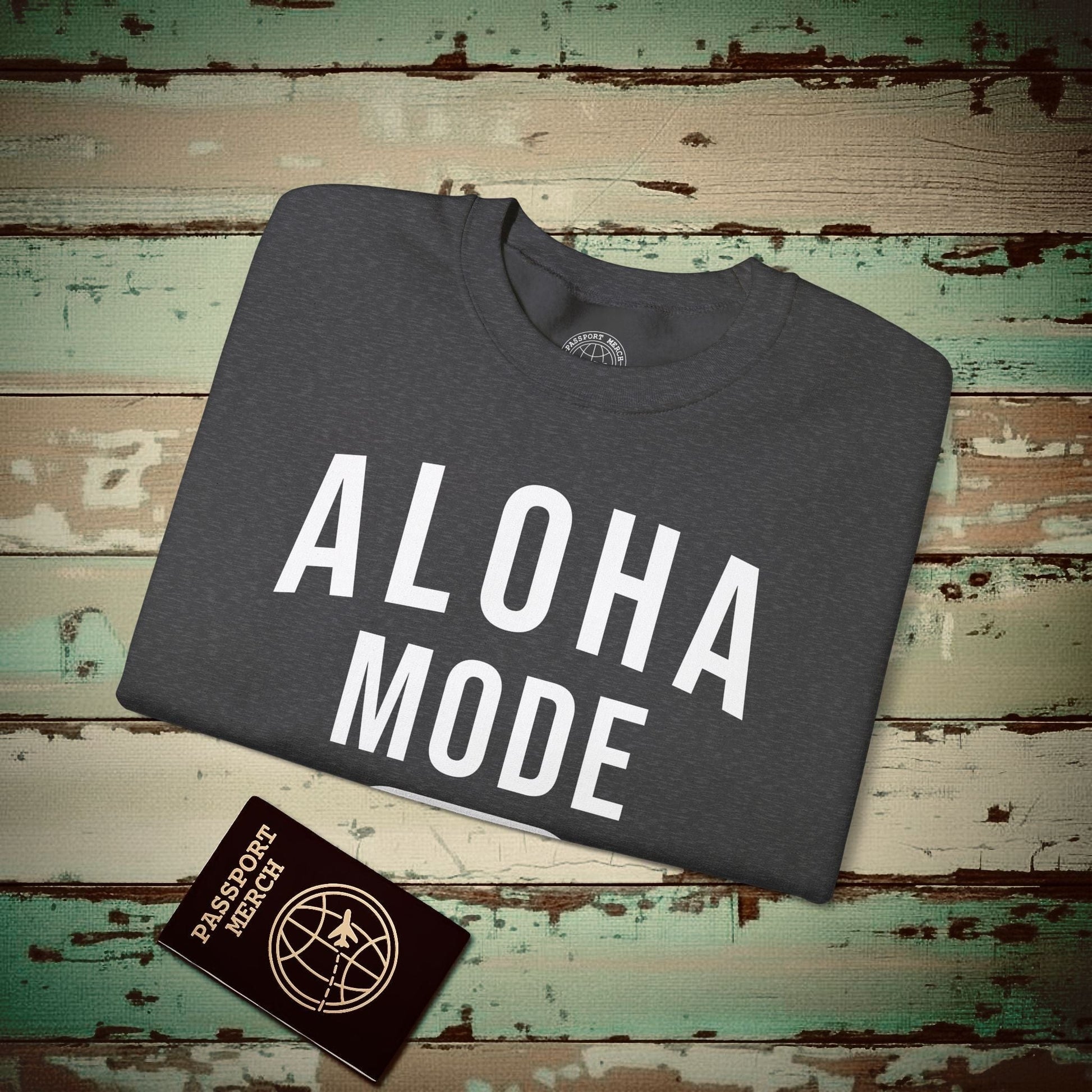 Aloha Mode ON, Hawaii Crewneck Dark Heather / S