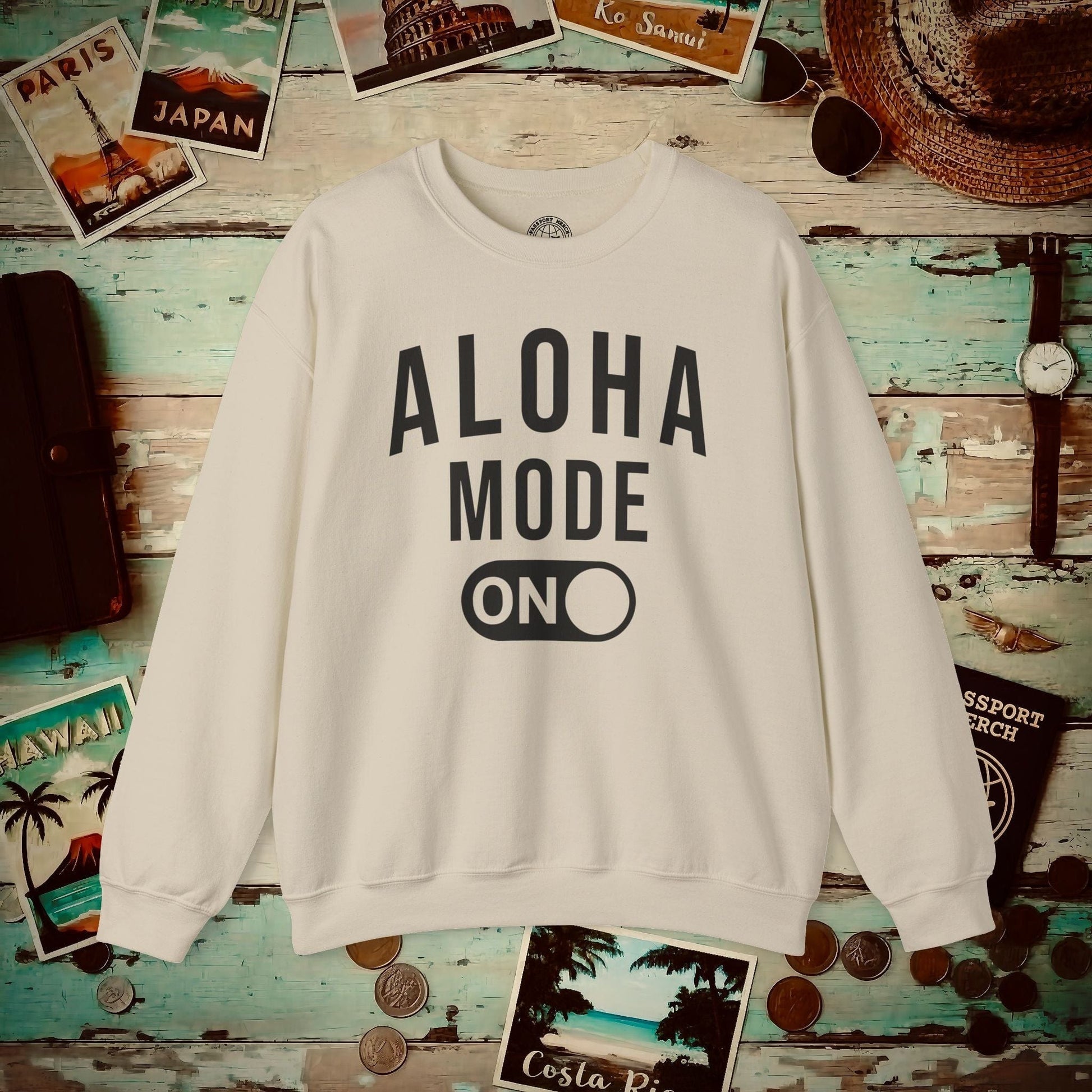 Aloha Mode ON, Hawaii Crewneck Sand / S