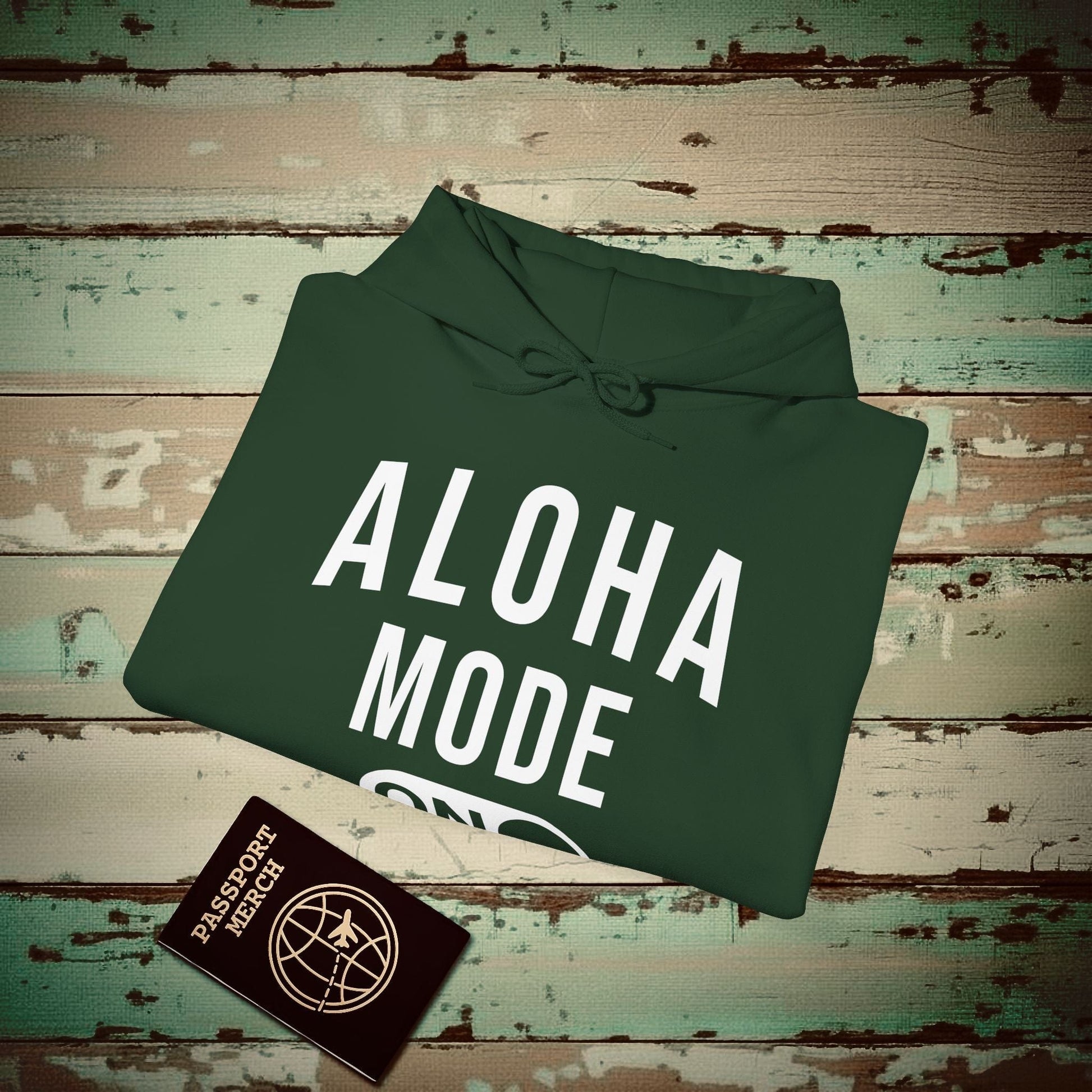 Aloha Mode ON, Hawaii Hoodie Forest Green / S