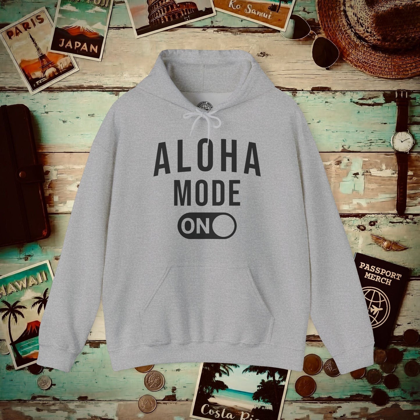 Aloha Mode ON, Hawaii Hoodie Sport Grey / S