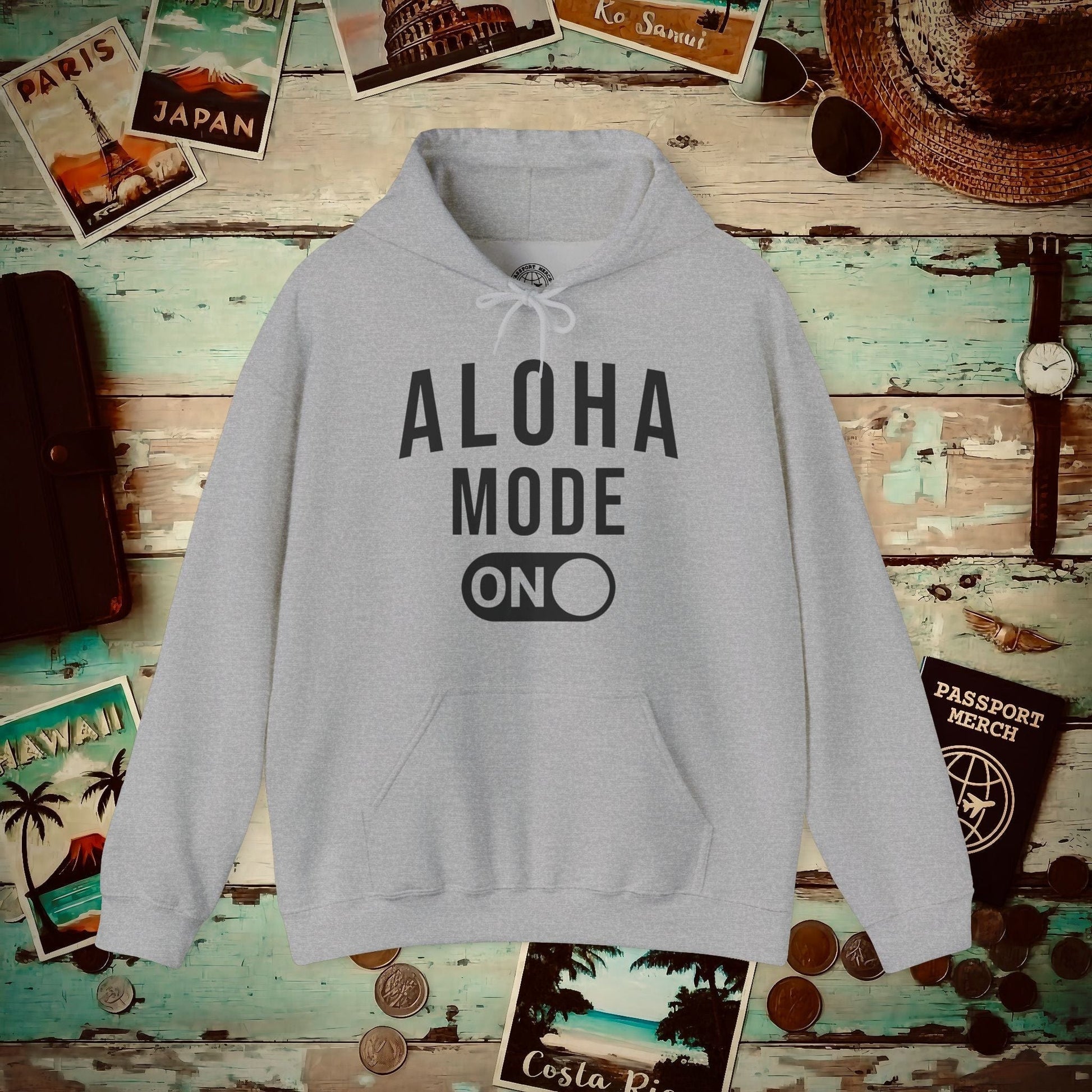 Aloha Mode ON, Hawaii Hoodie Sport Grey / S