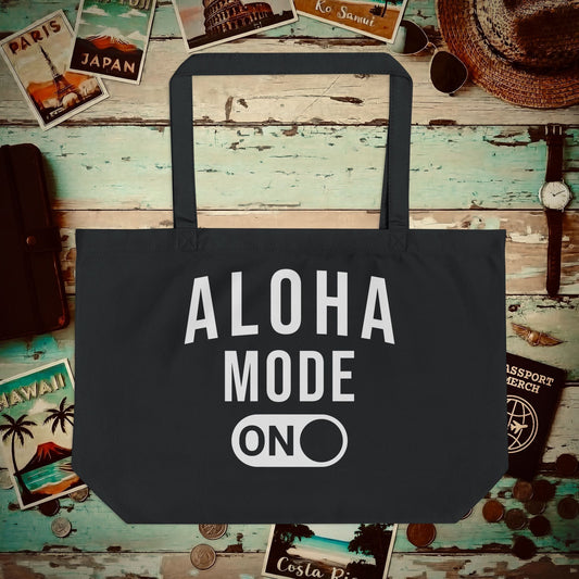 Aloha Mode ON, Hawaii Organic Tote Black / One size