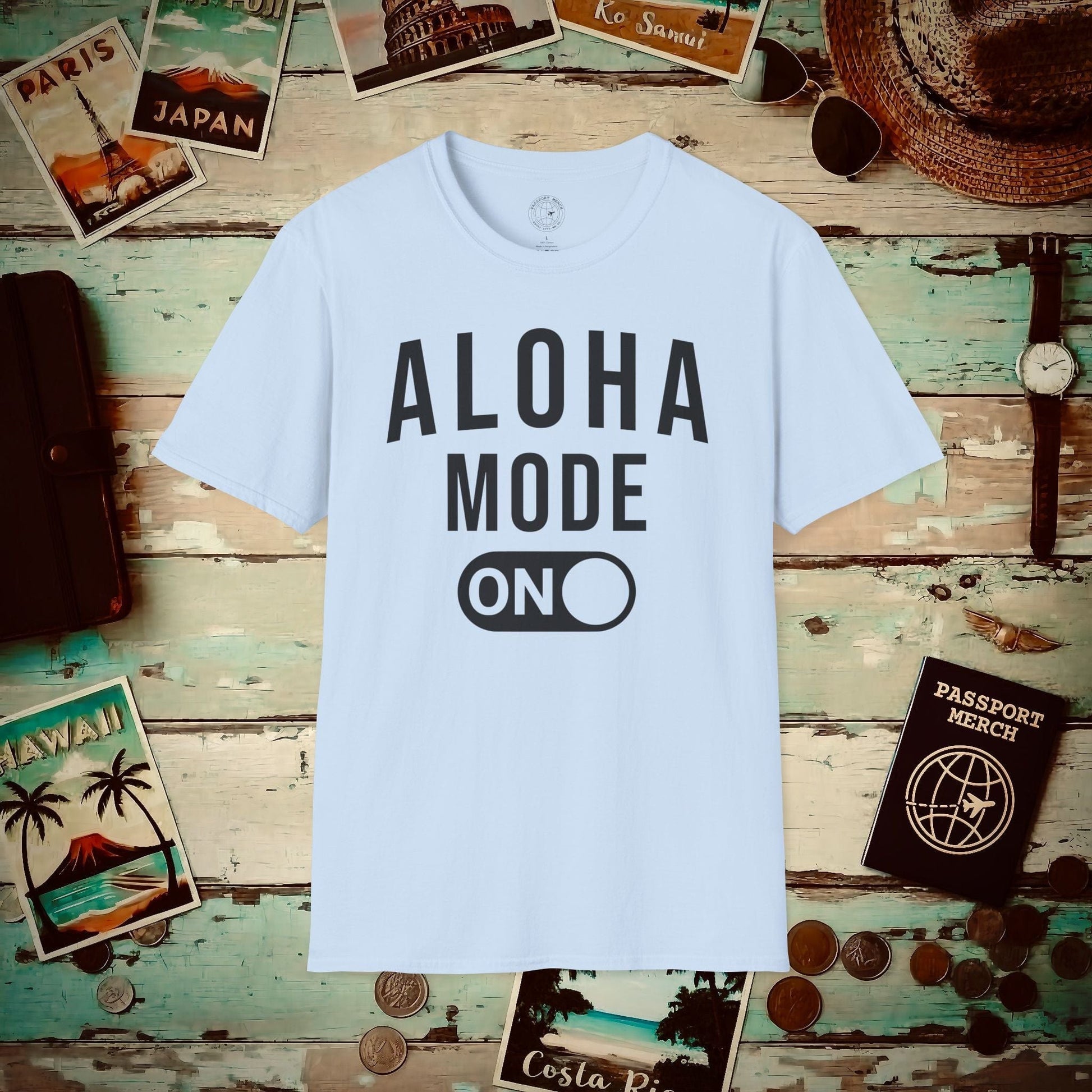 Aloha Mode ON, Hawaii T-Shirt Light Blue / S
