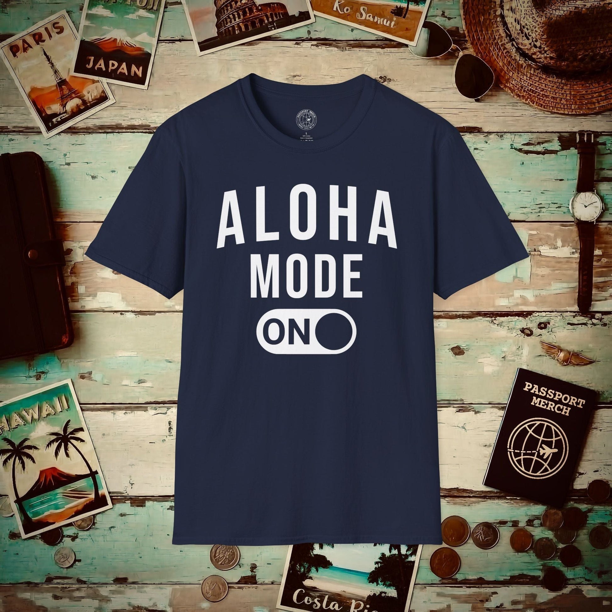 Aloha Mode ON, Hawaii T-Shirt Navy / S
