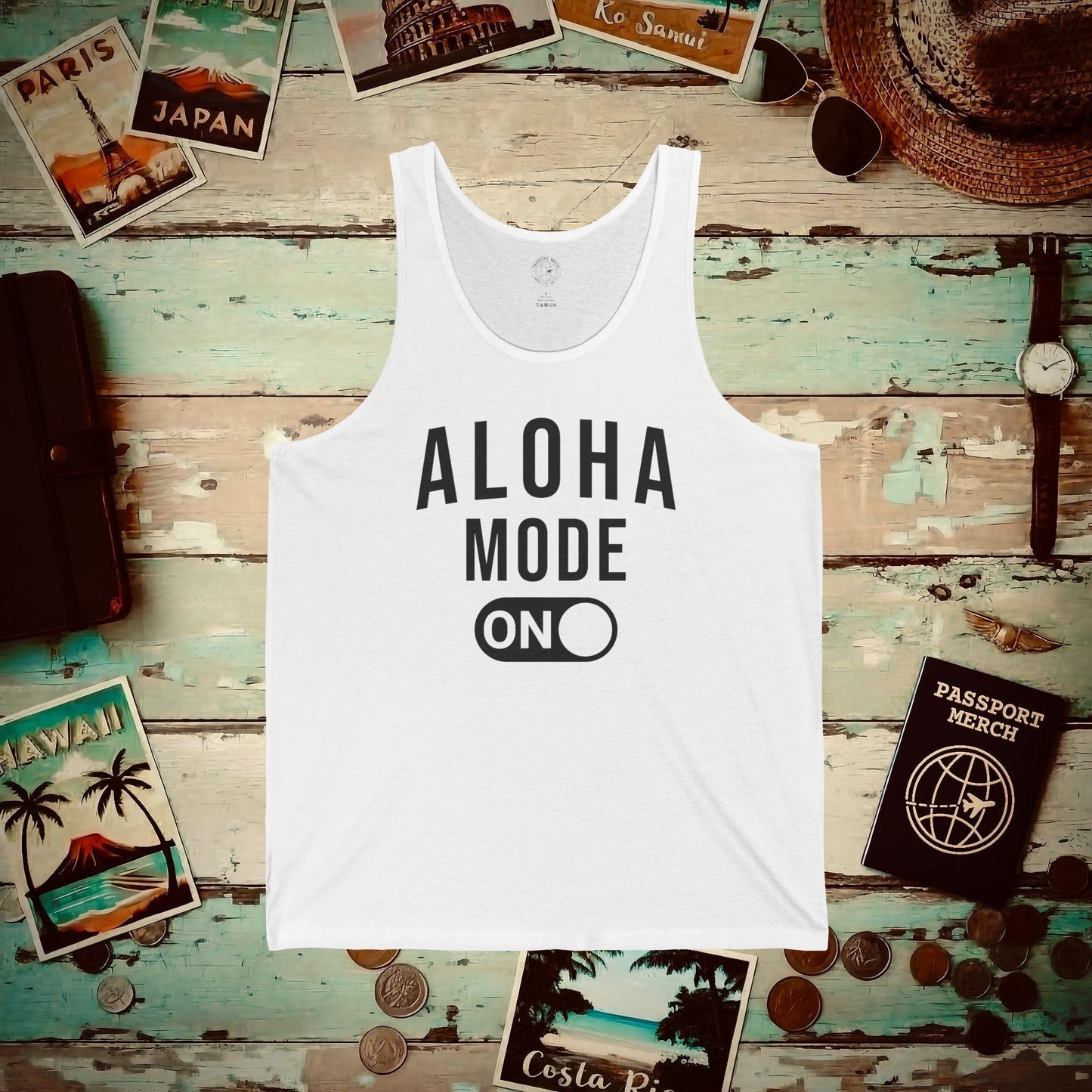 Aloha Mode ON, Hawaii Tank Top White / XS