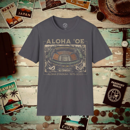 Aloha Oe, Stadium Aerial Sketch, Hawaii T-Shirt Charcoal / S