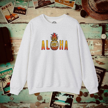 Aloha Pineapple Fire, Hawaii Crewneck Ash / S