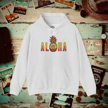 Aloha Pineapple Fire, Hawaii Hoodie Ash / S