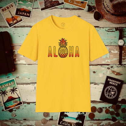 Aloha Pineapple Fire, Hawaii T-Shirt Daisy / S