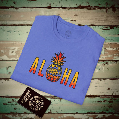 Aloha Pineapple Fire, Hawaii T-Shirt Heather Royal / S