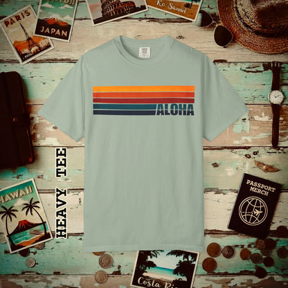 Aloha Retro Stripes, Hawaii Heavy Tee Bay / S