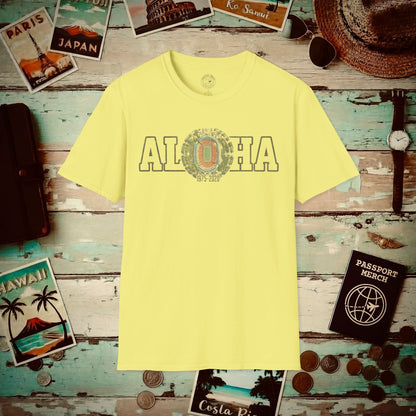 Aloha Stadium Varsity Footprint, Hawaii T-Shirt Cornsilk / S