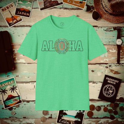 Aloha Stadium Varsity Footprint, Hawaii T-Shirt Heather Irish Green / S