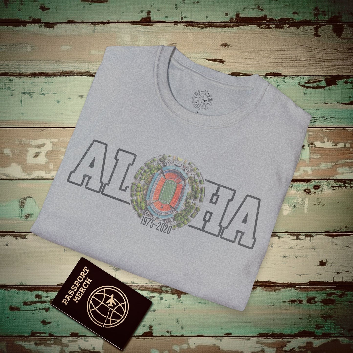 Aloha Stadium Varsity Footprint, Hawaii T-Shirt Sport Grey / S