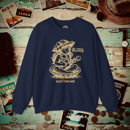 Aloha, Teach Them Well, Hawaii Crewneck Navy / S