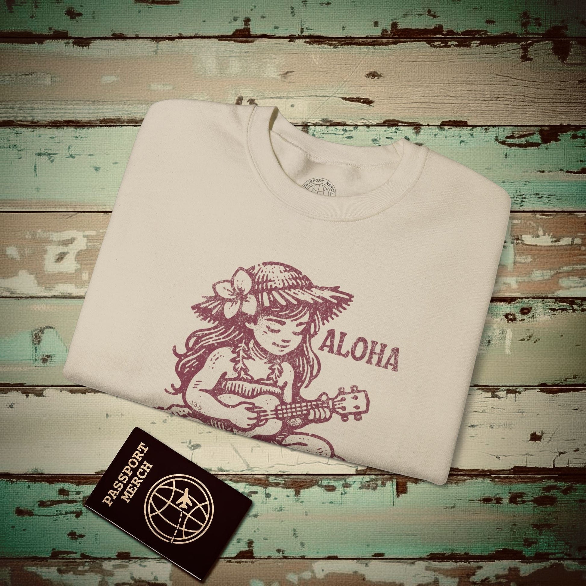 Aloha, Teach Them Well, Hawaii Crewneck Sand / S