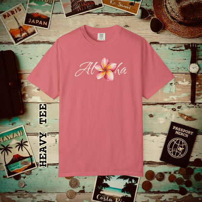 Aloha Watercolor Plumeria, Hawaii Heavy Tee Watermelon / S