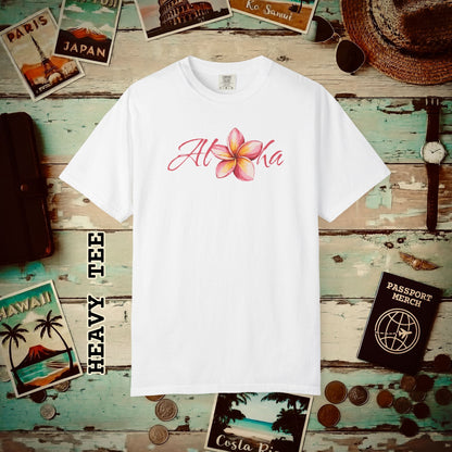 Aloha Watercolor Plumeria, Hawaii Heavy Tee White / S