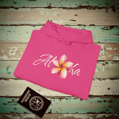 Aloha Watercolor Plumeria, Hawaii Hoodie Heliconia / S