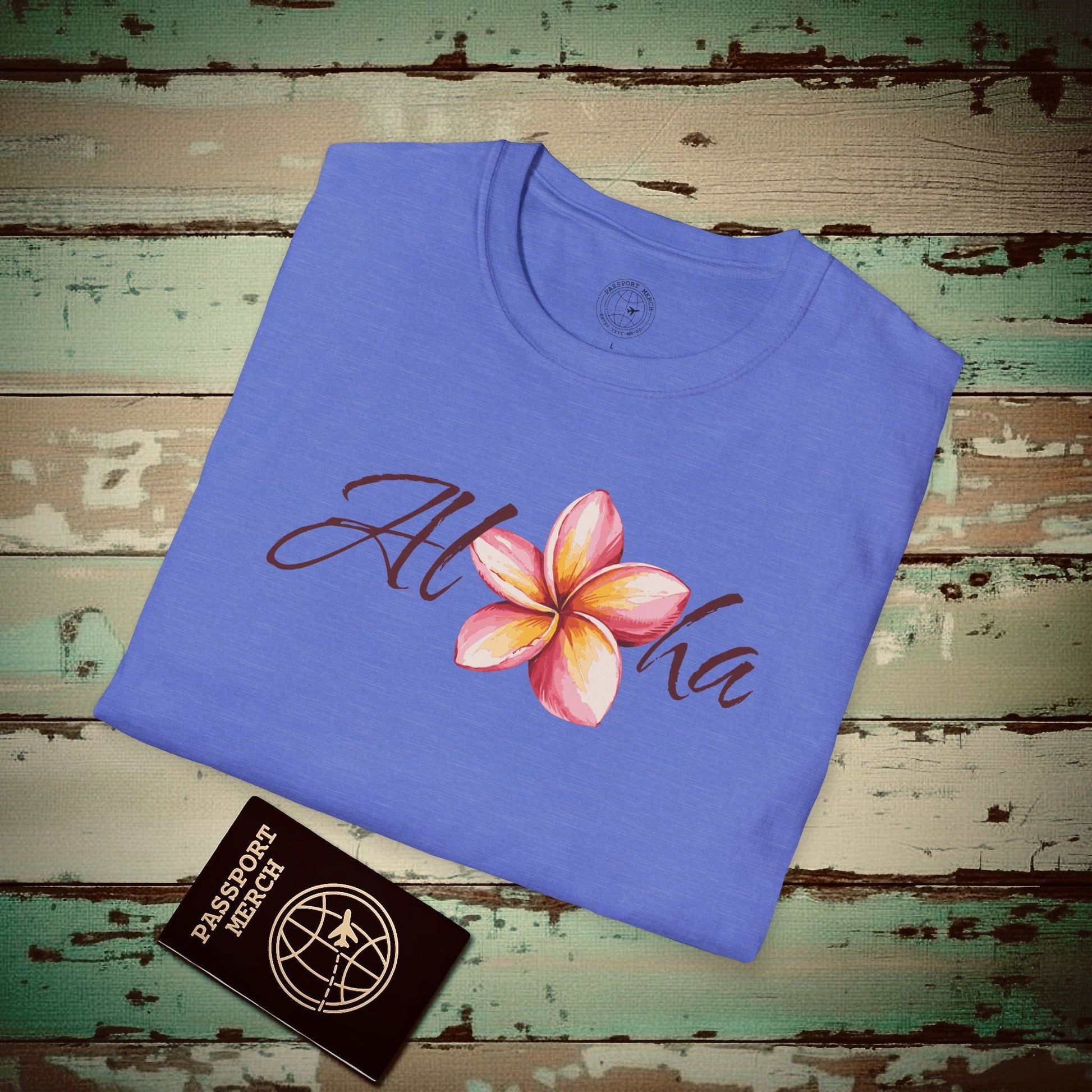 Aloha Watercolor Plumeria, Hawaii T-Shirt Heather Royal / S