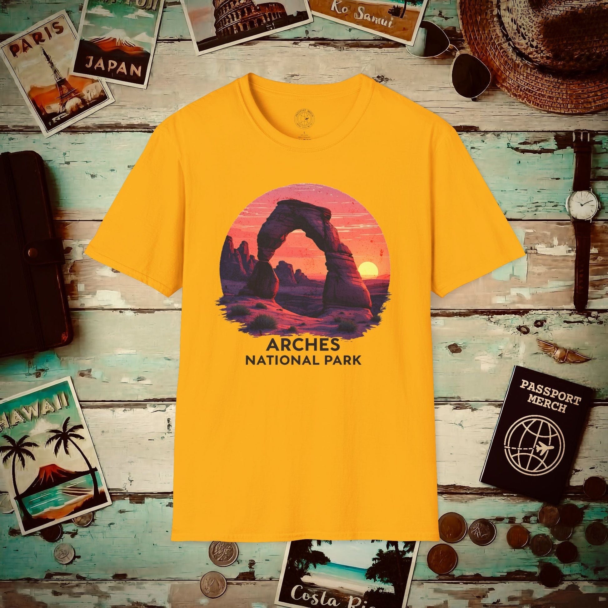 Arches National Park, Utah T-Shirt Gold / S