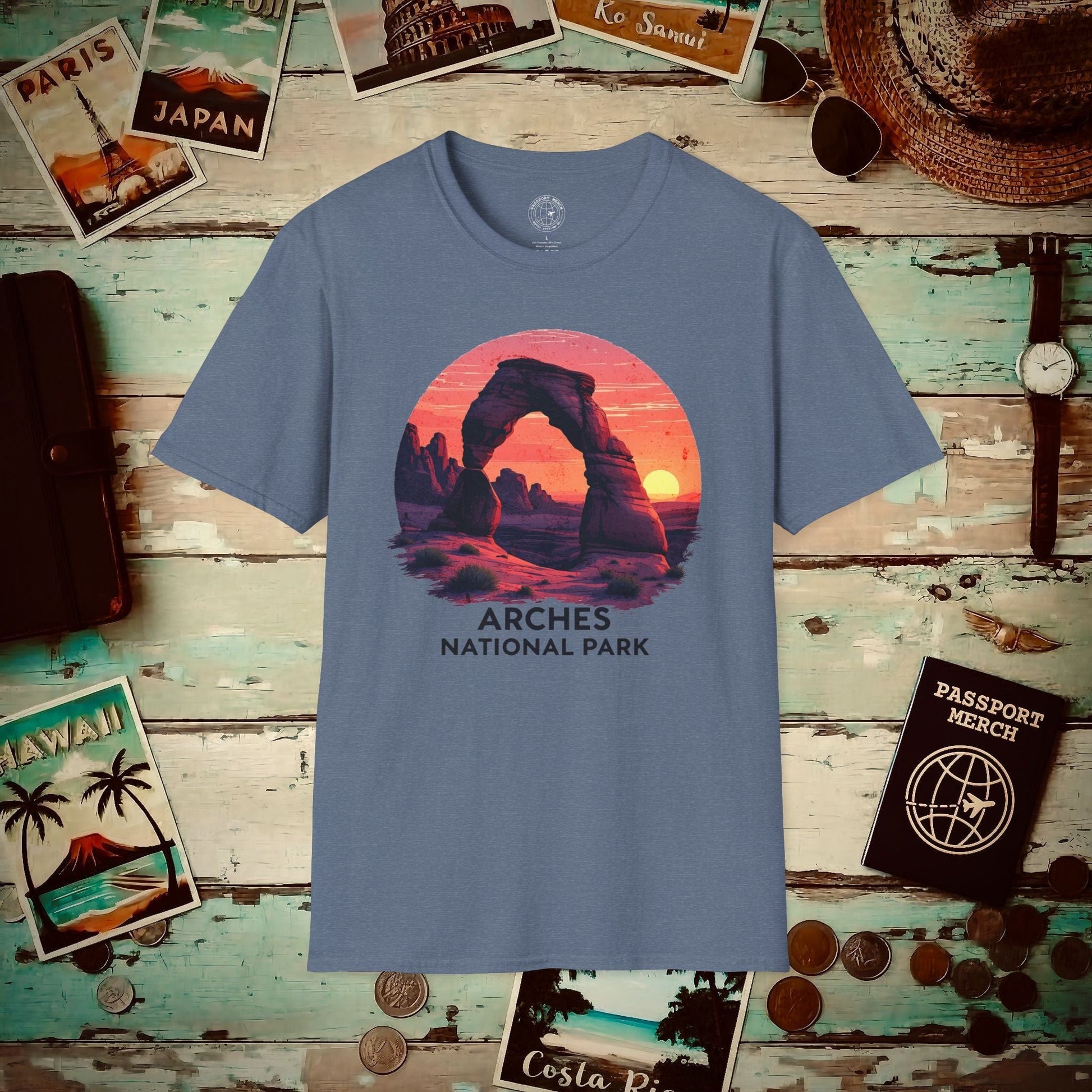 Arches National Park, Utah T-Shirt Heather Indigo / S