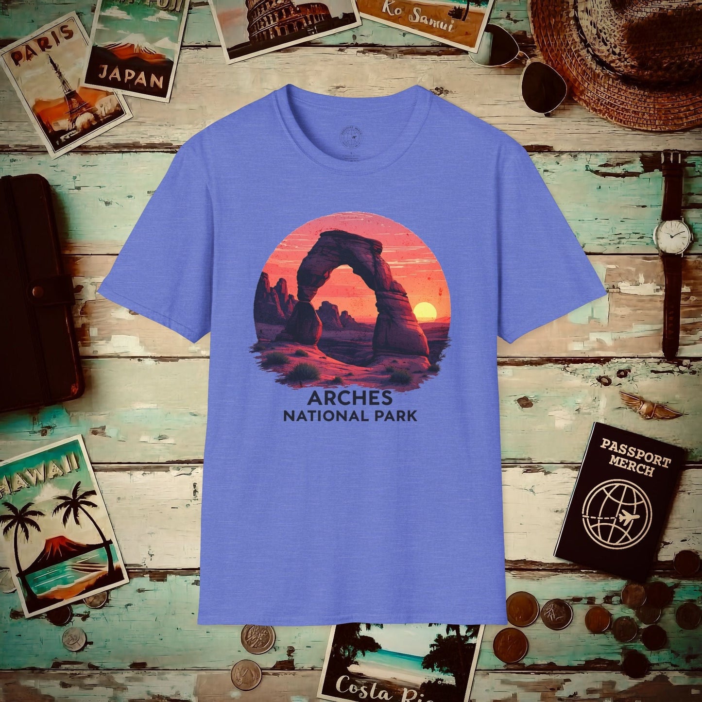 Arches National Park, Utah T-Shirt Heather Royal / S