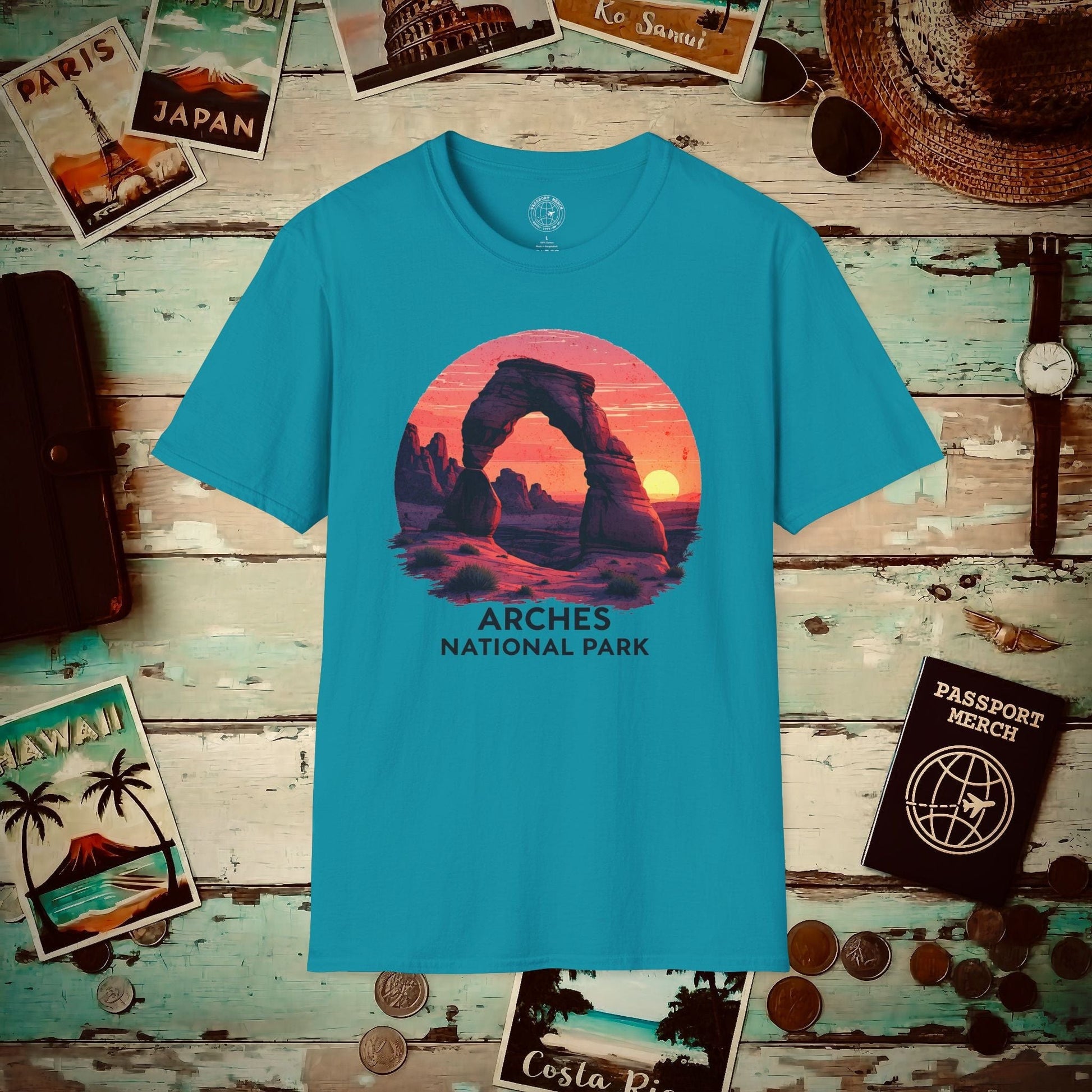 Arches National Park, Utah T-Shirt Tropical Blue / S