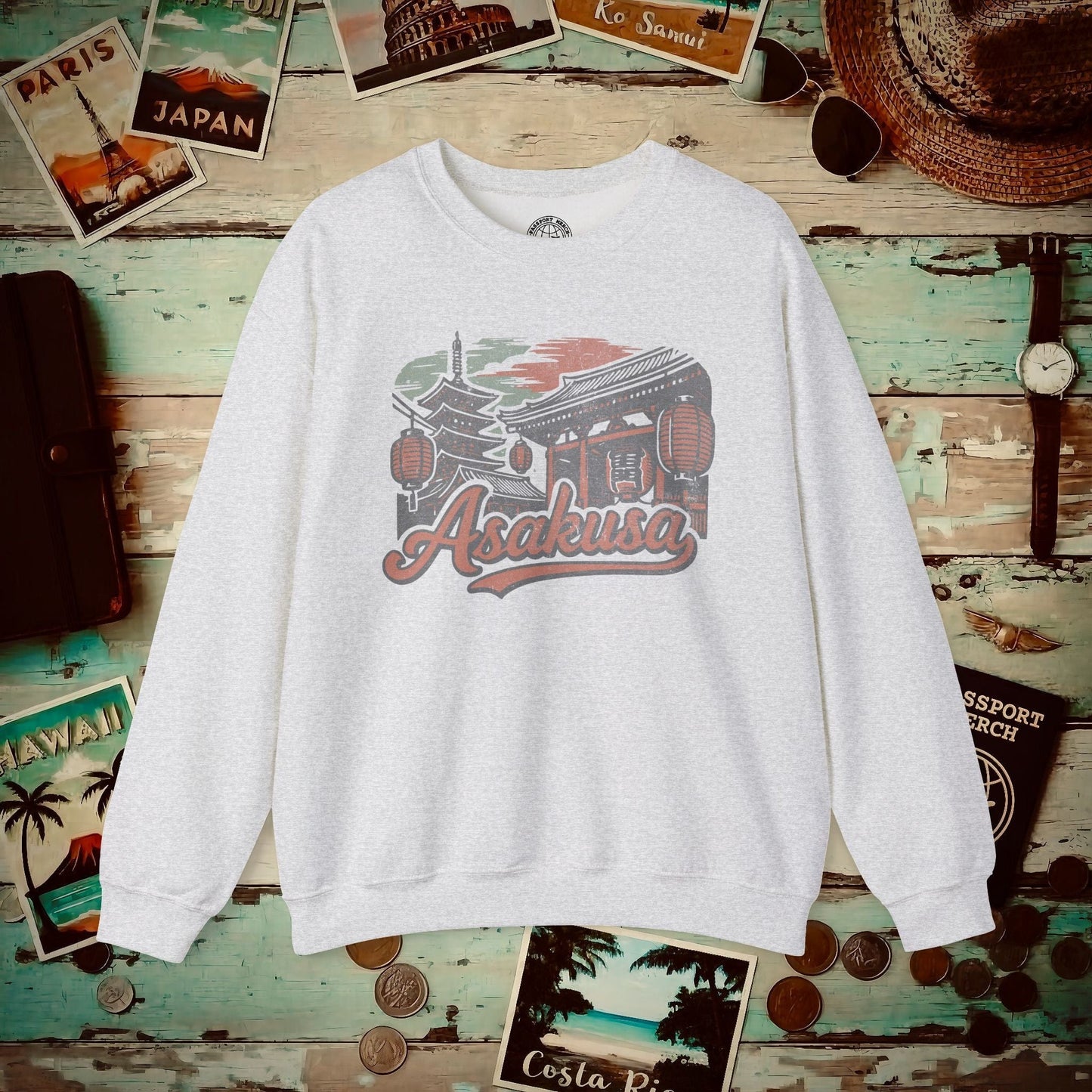 Asakusa, Japan - 80's Vintage Crewneck Ash / S