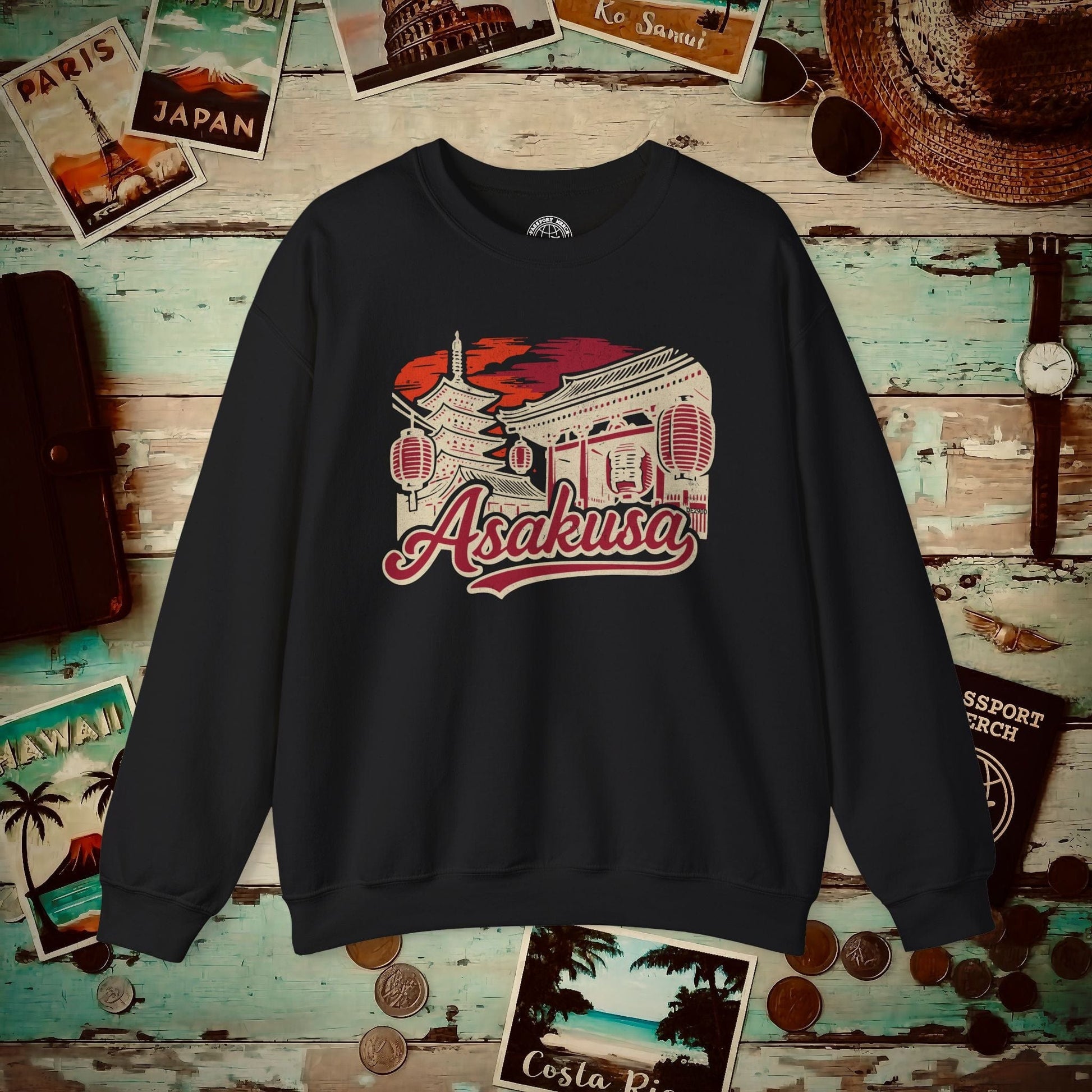 Asakusa, Japan - 80's Vintage Crewneck Black / S