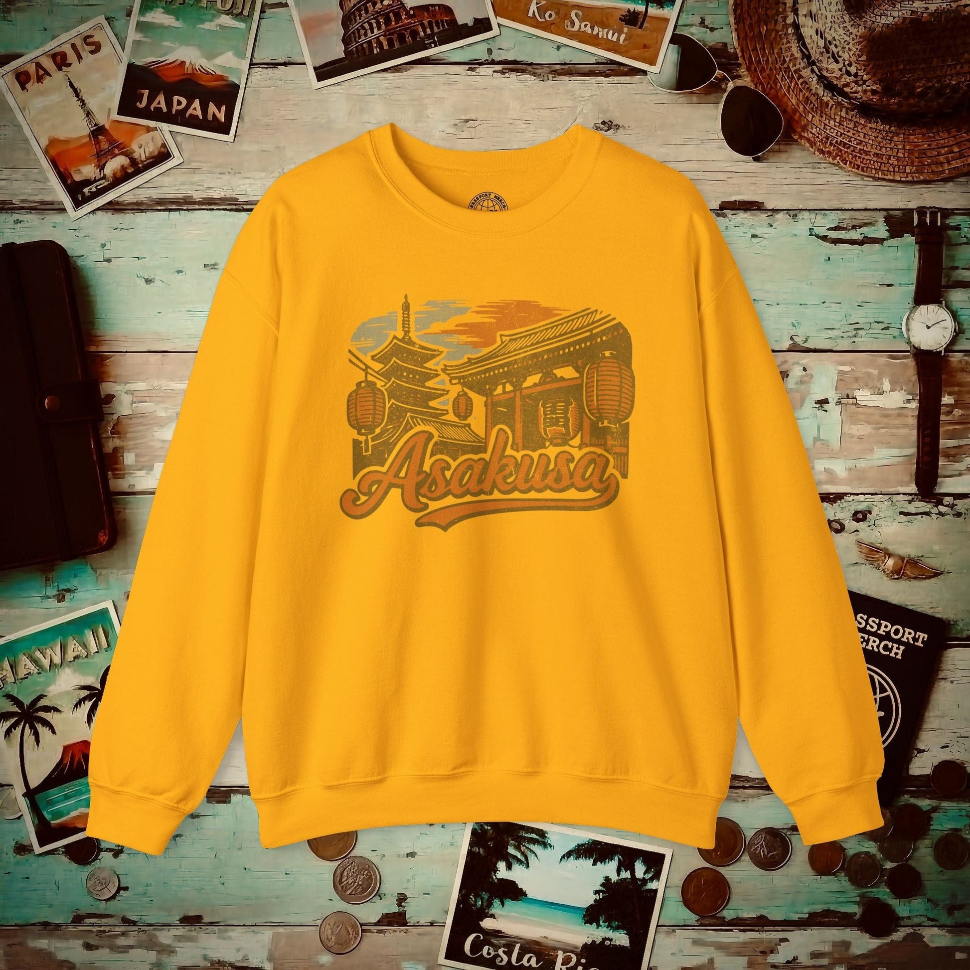 Asakusa, Japan - 80's Vintage Crewneck Gold / S