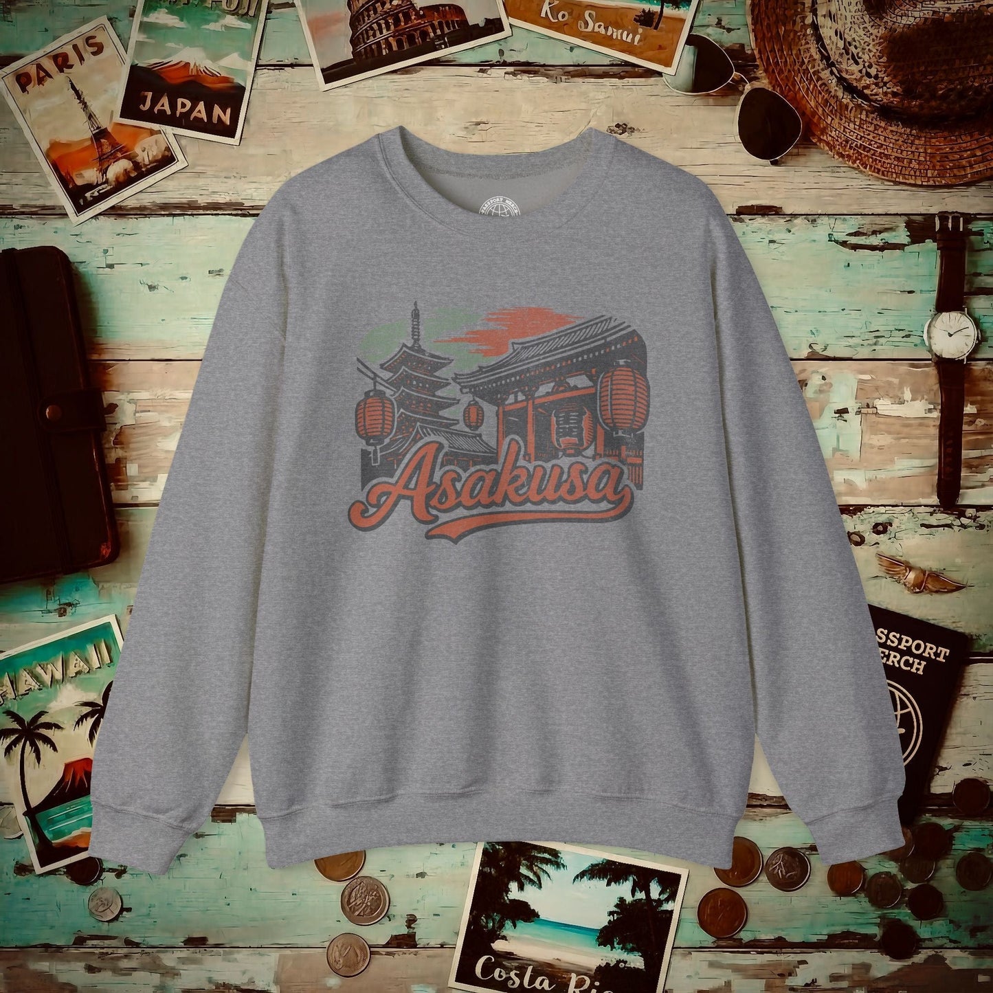 Asakusa, Japan - 80's Vintage Crewneck Graphite Heather / S