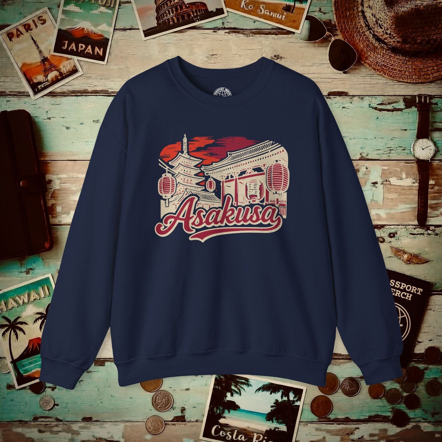 Asakusa, Japan - 80's Vintage Crewneck Navy / S