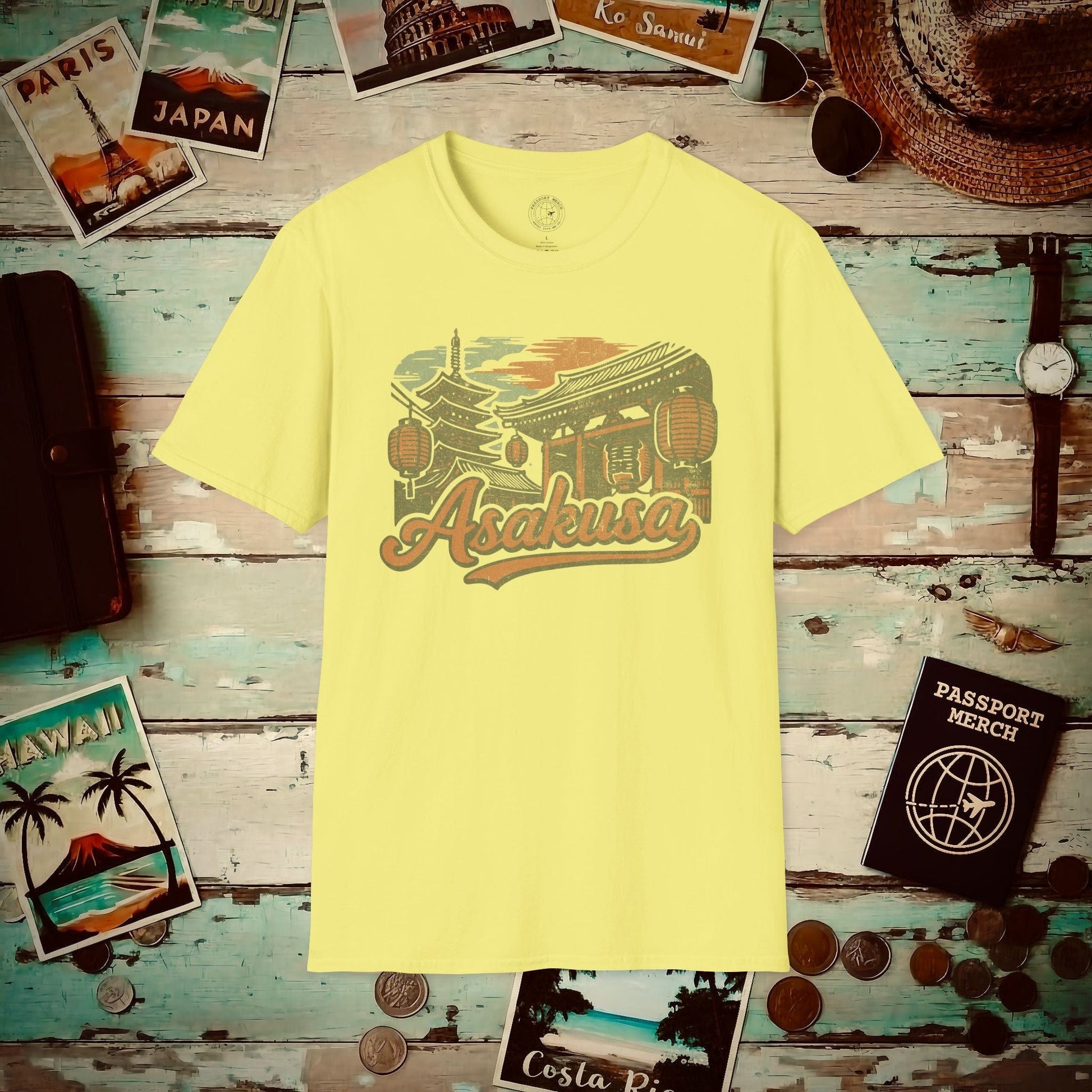 Asakusa, Japan - 80's Vintage T-Shirt Cornsilk / S