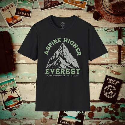 Aspire Higher, Everest Nepal-Tibet T-Shirt Black / S