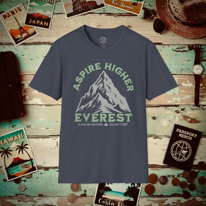 Aspire Higher, Everest Nepal-Tibet T-Shirt Heather Navy / S