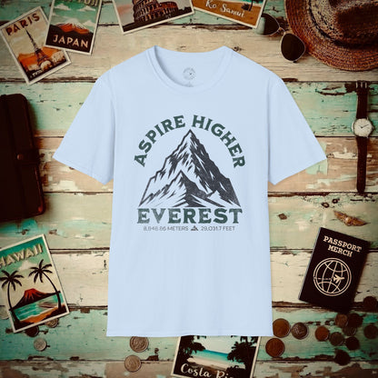 Aspire Higher, Everest Nepal-Tibet T-Shirt Light Blue / S