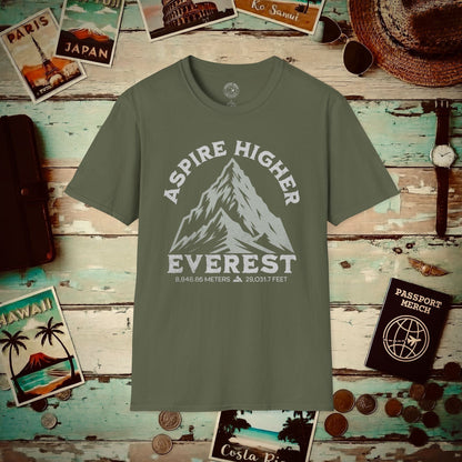 Aspire Higher, Everest Nepal-Tibet T-Shirt Military Green / S