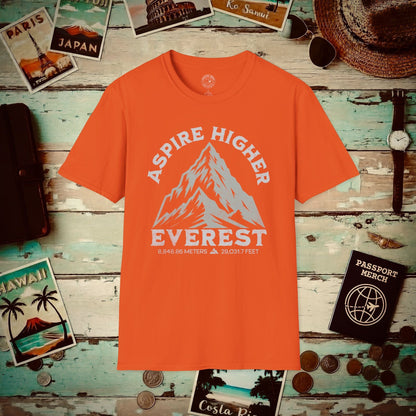 Aspire Higher, Everest Nepal-Tibet T-Shirt Orange / S