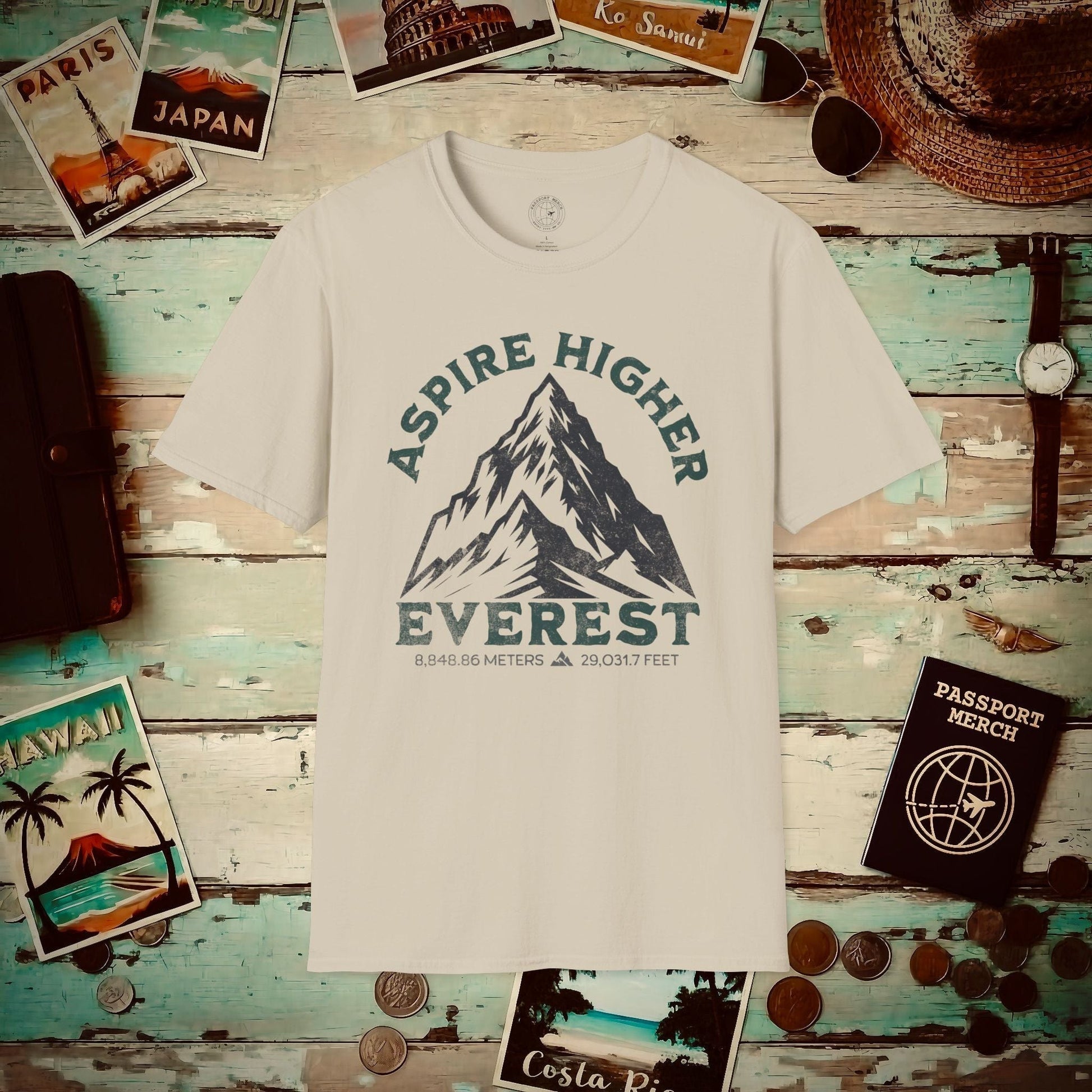 Aspire Higher, Everest Nepal-Tibet T-Shirt Sand / S