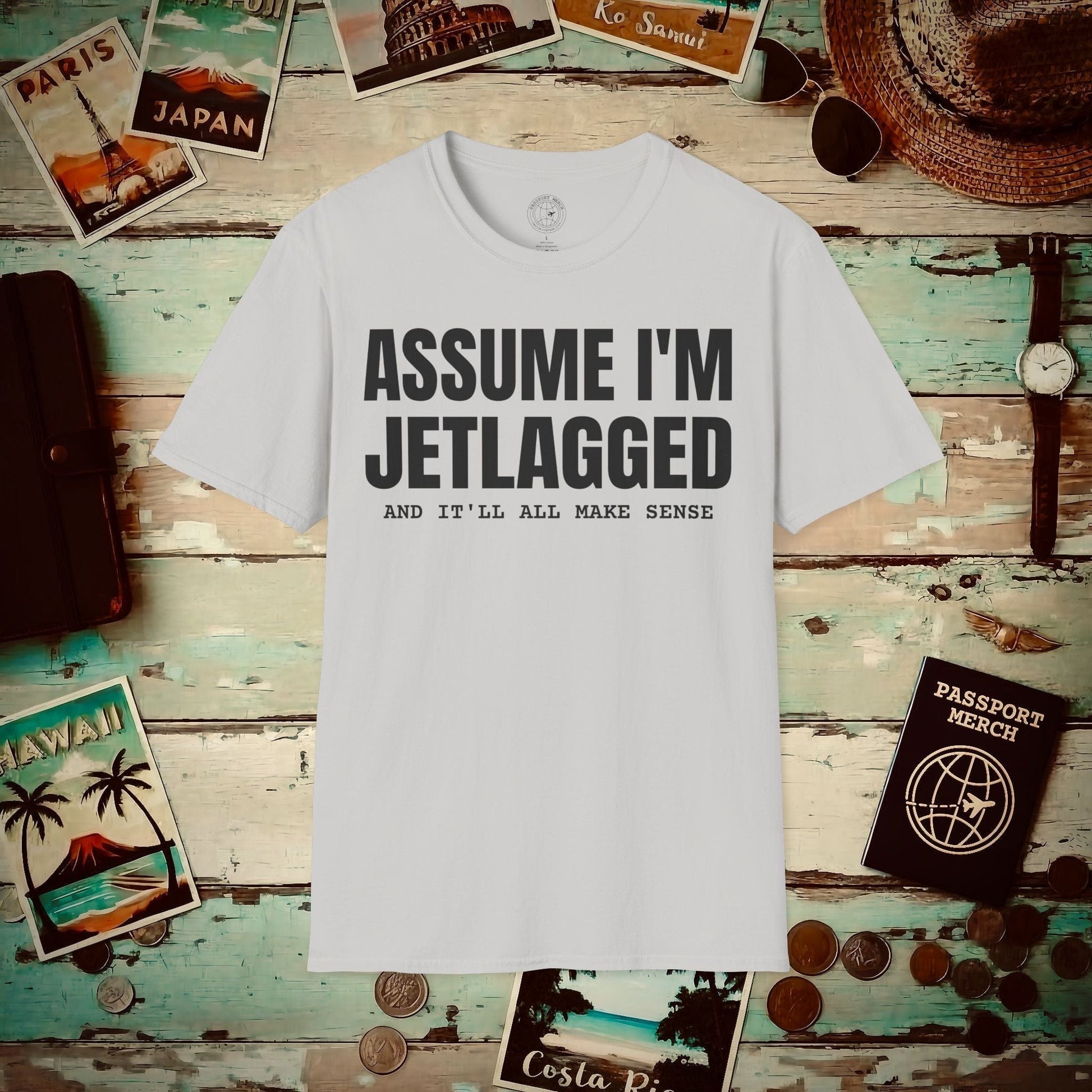 Assume I'm Jetlagged T-Shirt Ice Grey / S