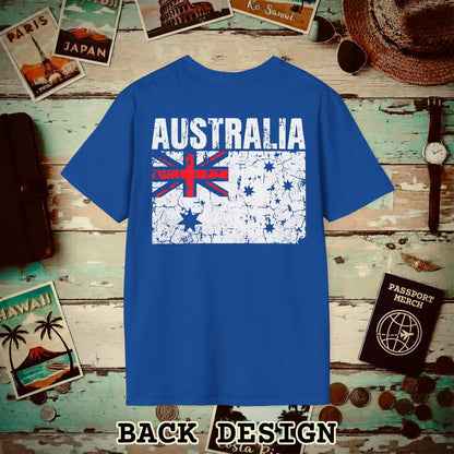 Australia Vintage Flag Back Print T-Shirt Royal / S