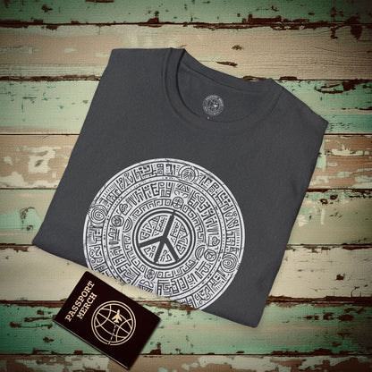 Aztec Peace Calendar Mexico T-Shirt Dark Heather / S