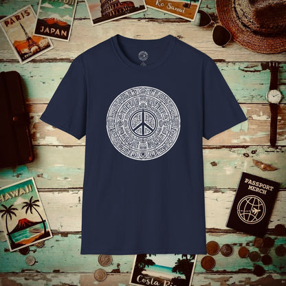 Aztec Peace Calendar Mexico T-Shirt Navy / S